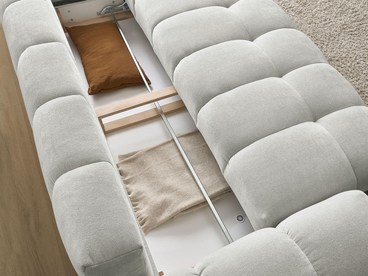 Canapé droit convertible coffre EVEREST tissu texturé