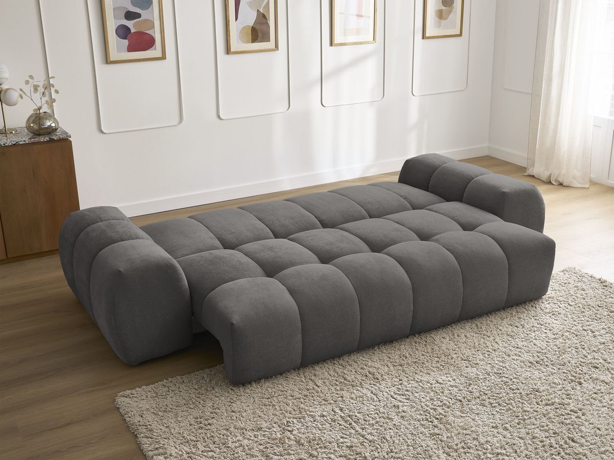 Canapé droit convertible coffre EVEREST tissu texturé