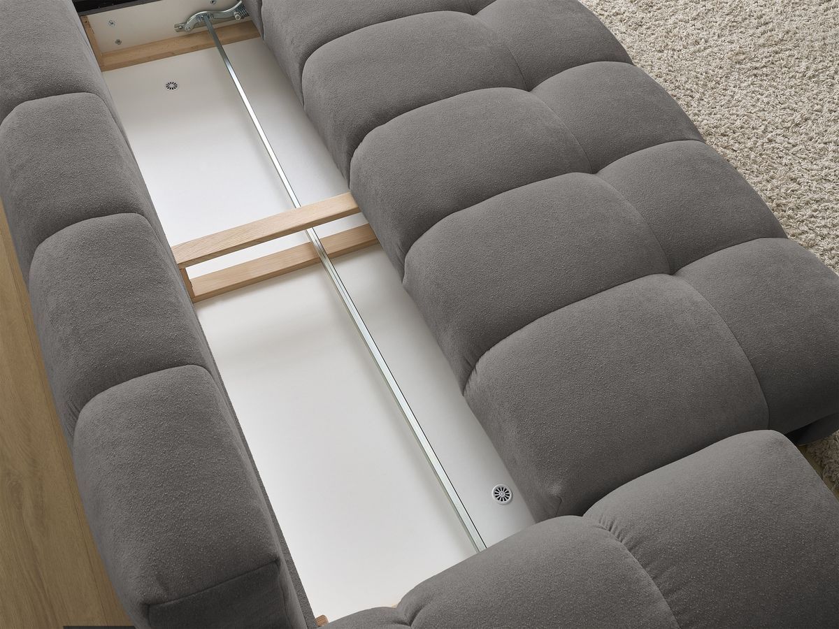 Canapé droit convertible coffre EVEREST tissu texturé
