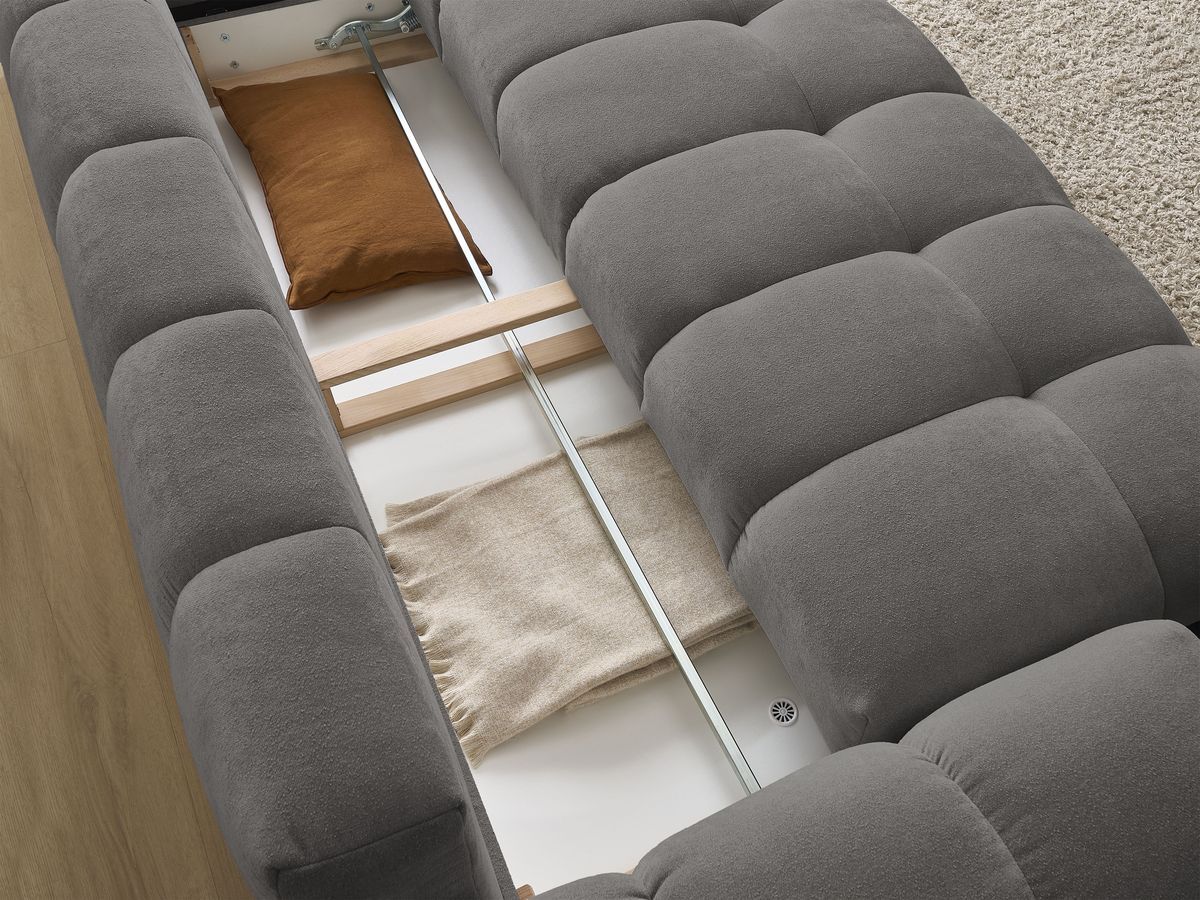 Canapé droit convertible coffre EVEREST tissu texturé