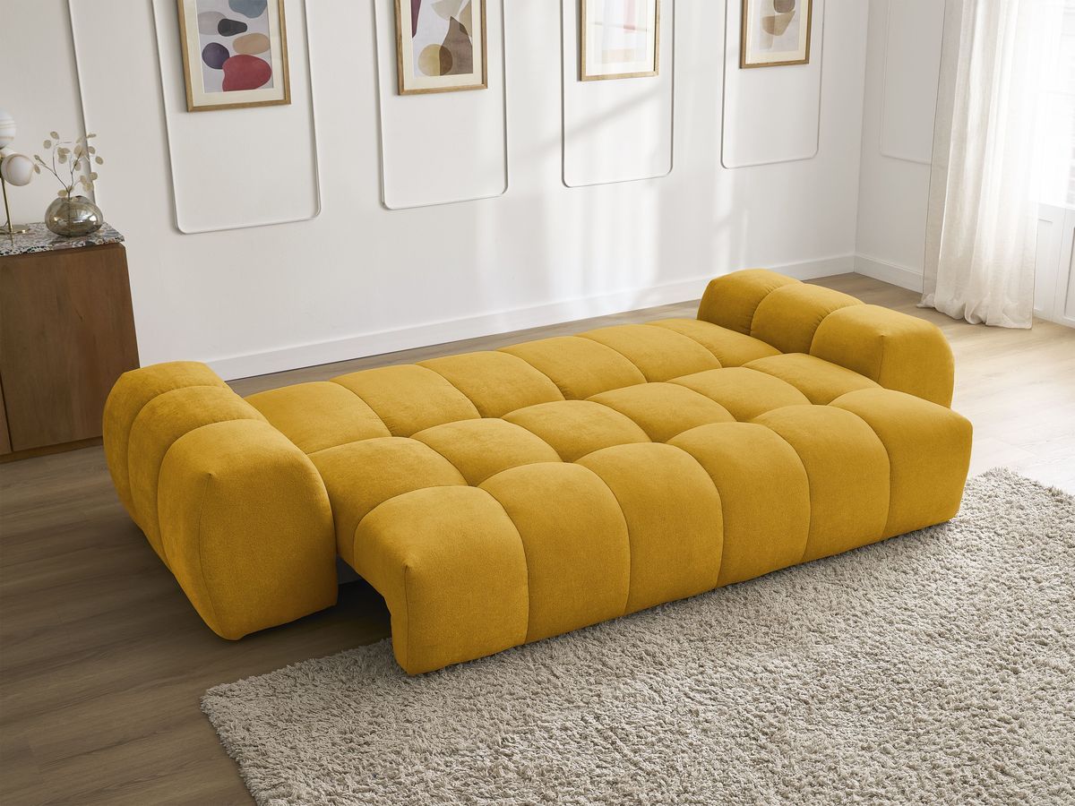 Canapé droit convertible coffre EVEREST tissu texturé