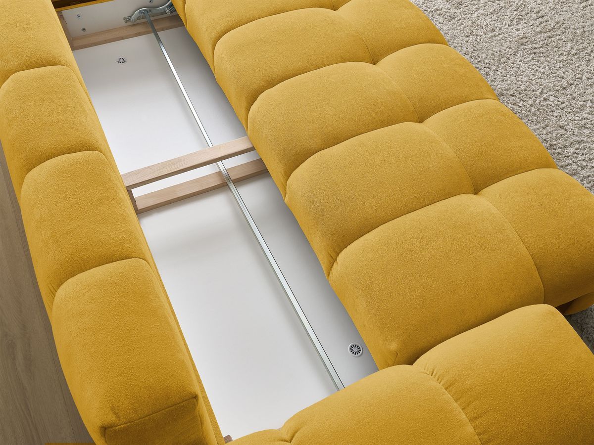 Canapé droit convertible coffre EVEREST tissu texturé