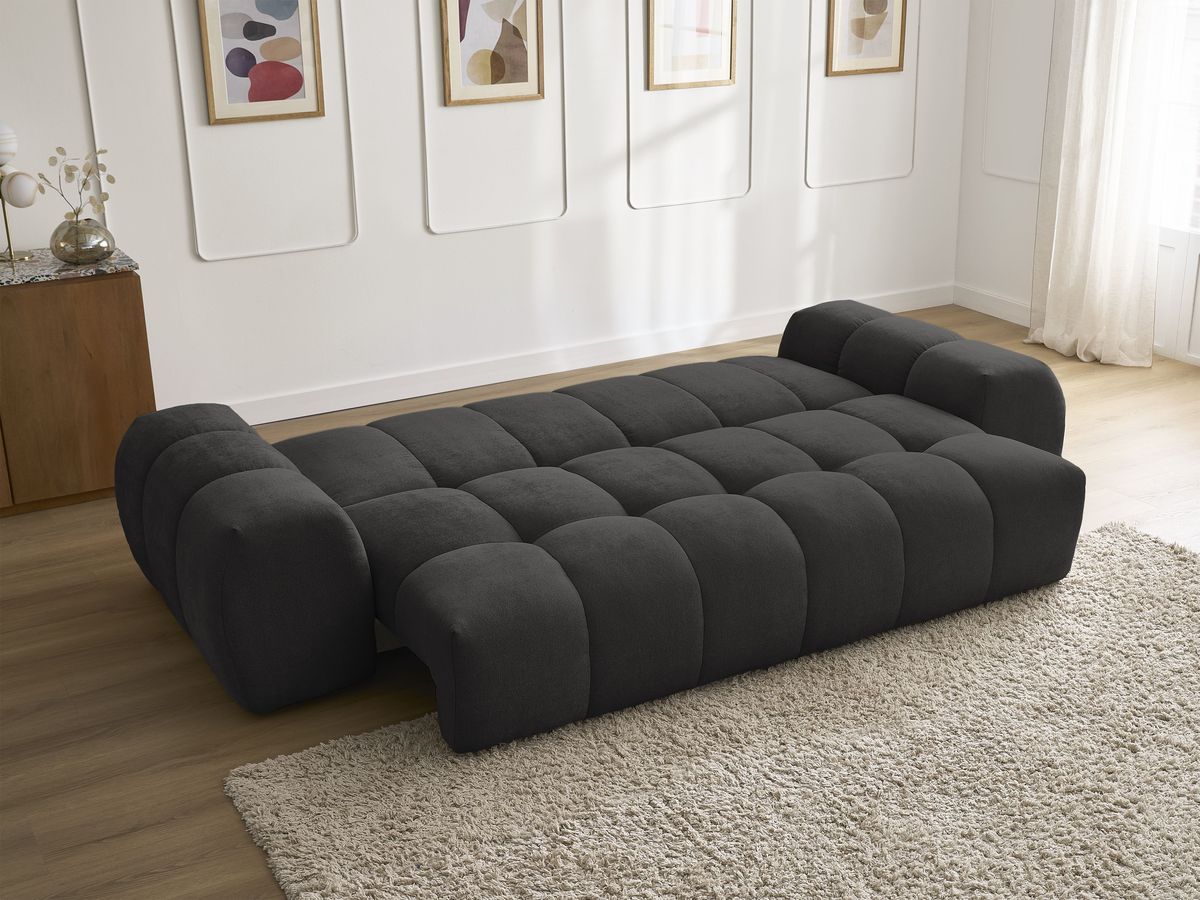 Canapé droit convertible coffre EVEREST tissu texturé
