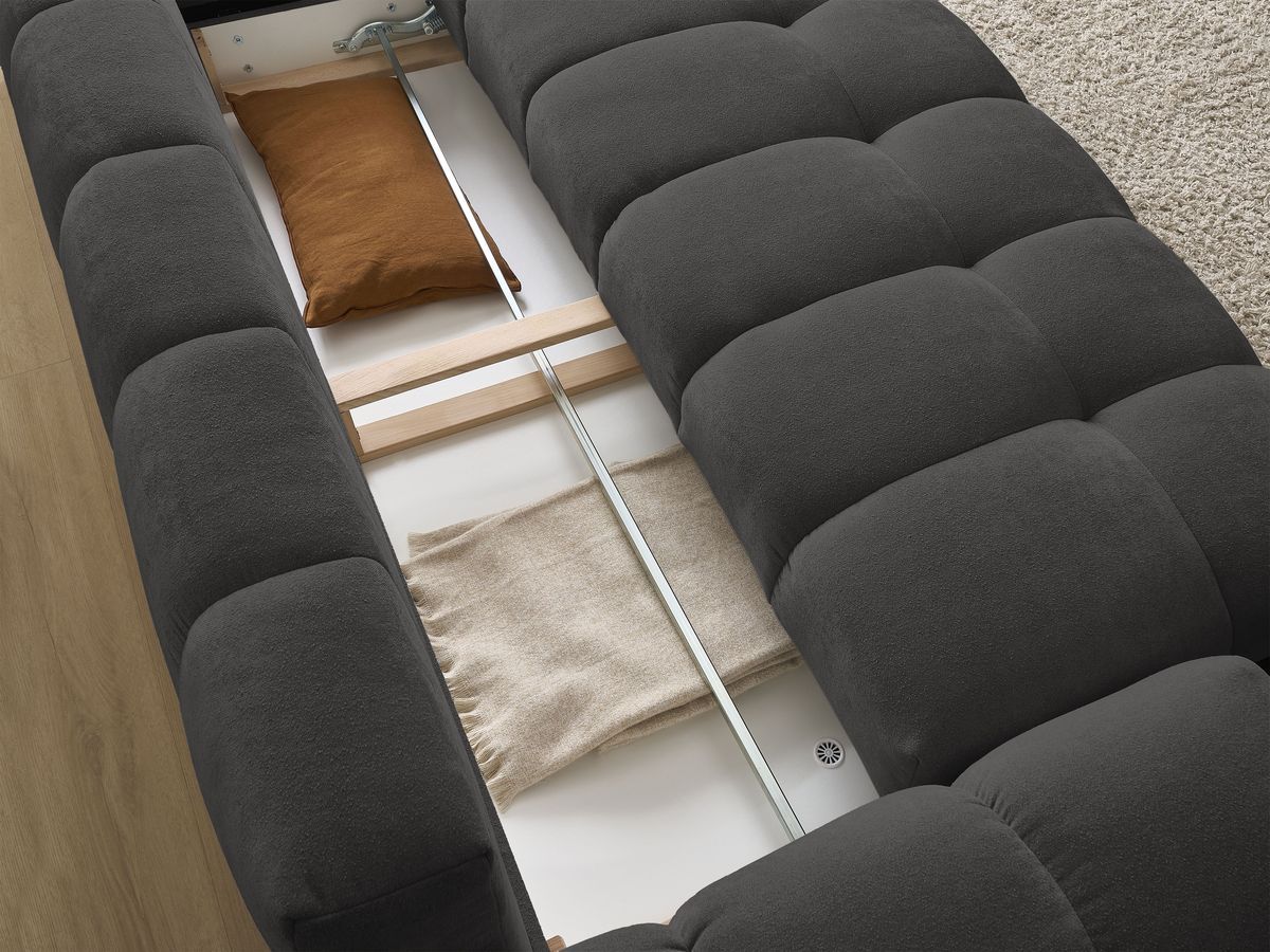 Canapé droit convertible coffre EVEREST tissu texturé