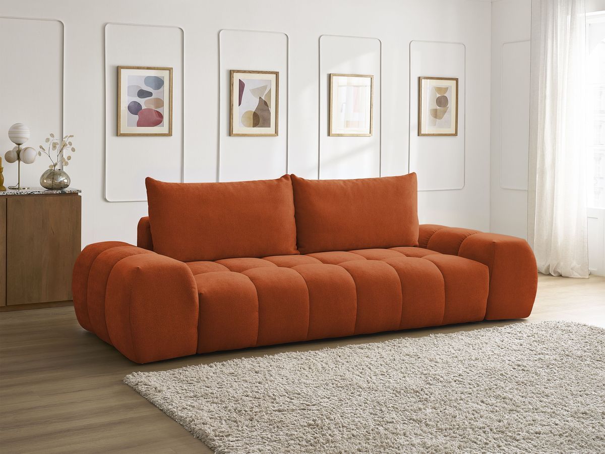 Canapé droit convertible coffre EVEREST tissu texturé