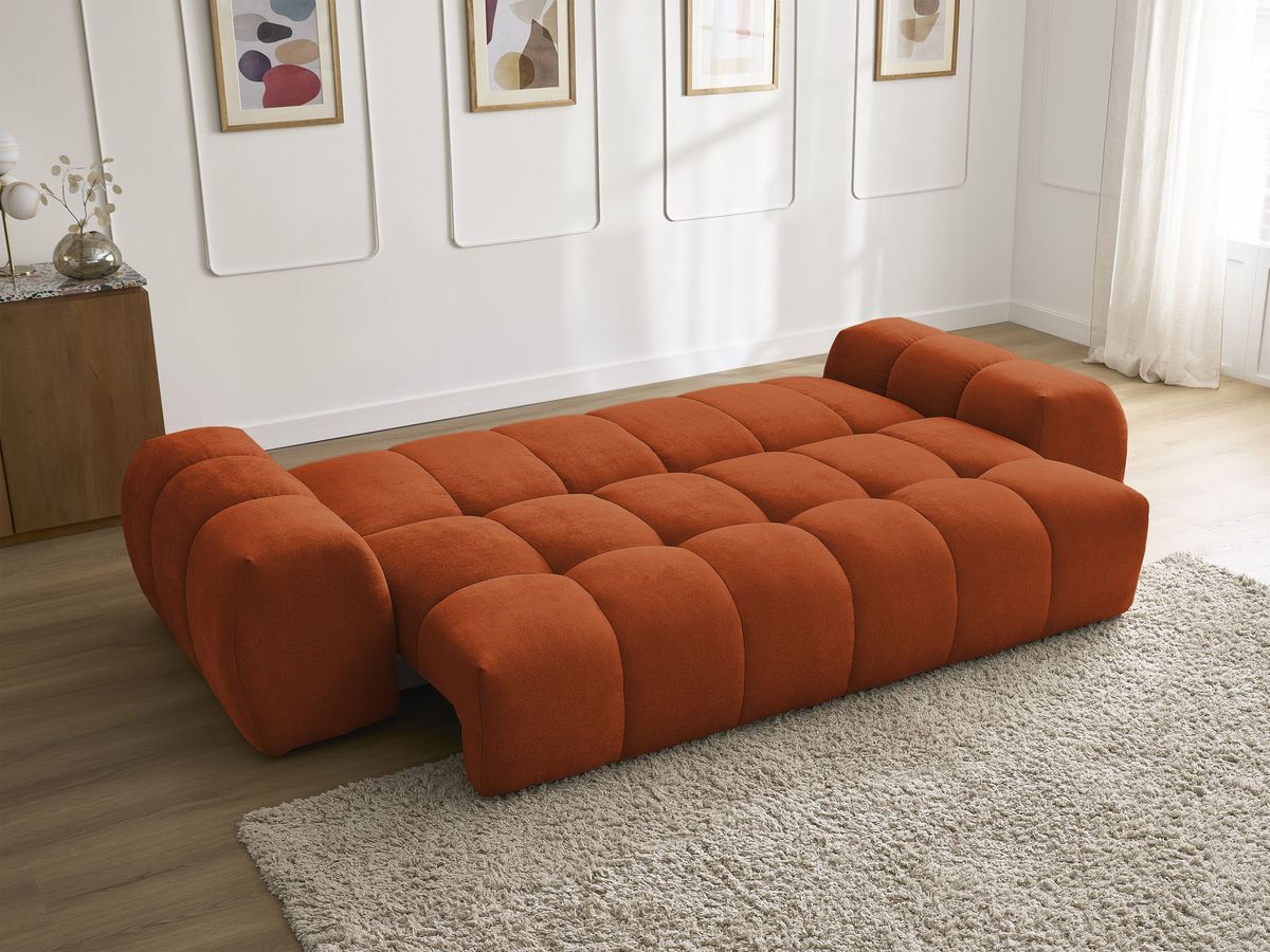 Canapé droit convertible coffre EVEREST tissu texturé