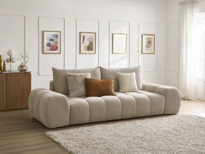 Canapé droit convertible coffre EVEREST tissu texturé