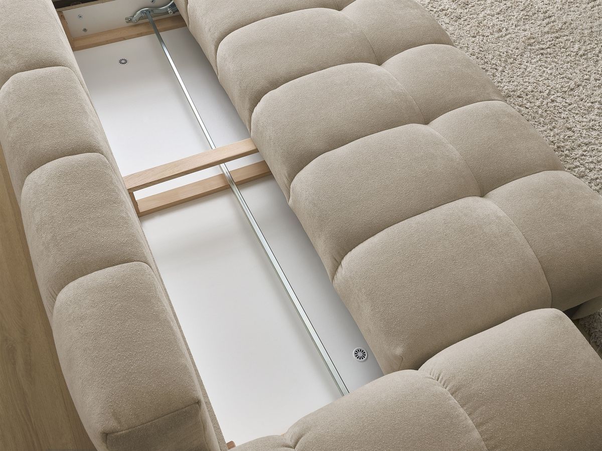 Canapé droit convertible coffre EVEREST tissu texturé