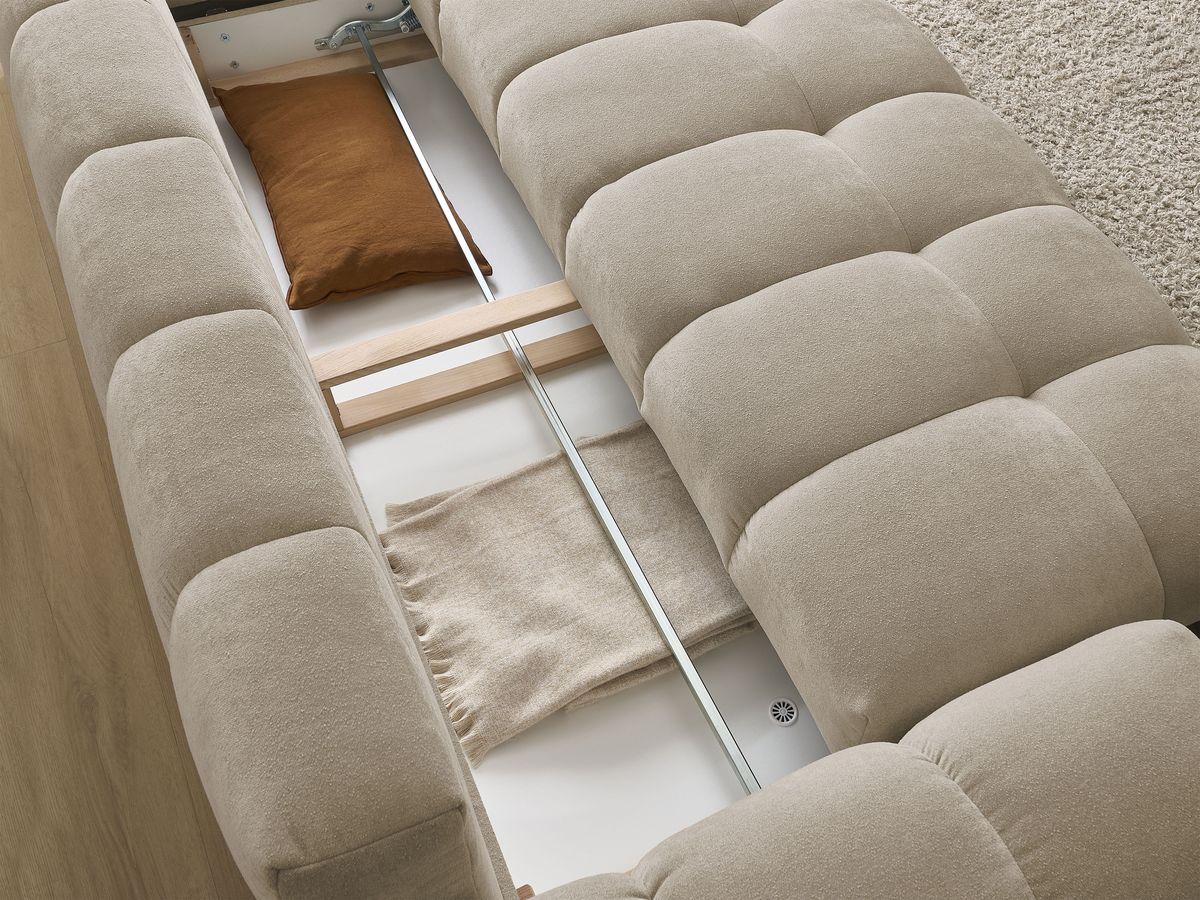 Canapé droit convertible coffre EVEREST tissu texturé