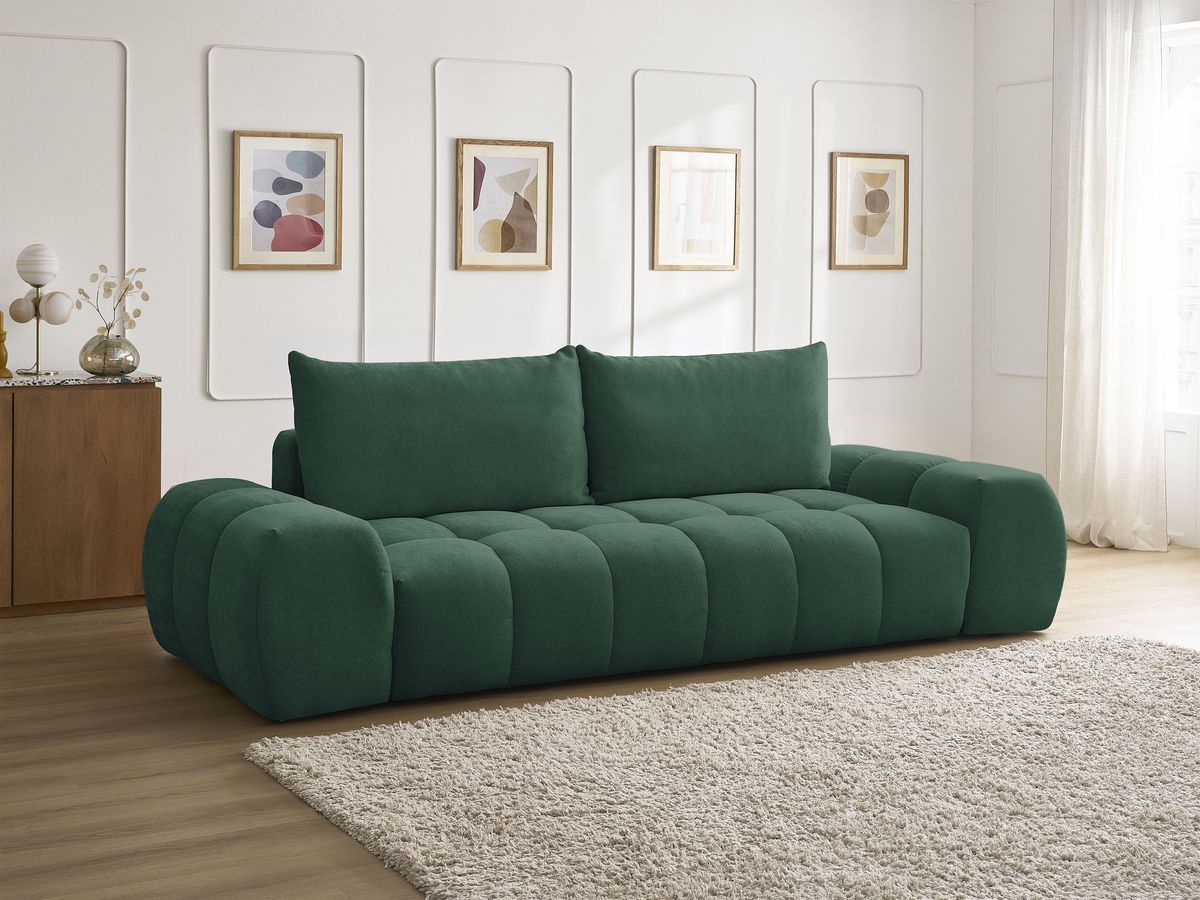 Canapé droit convertible coffre EVEREST tissu texturé