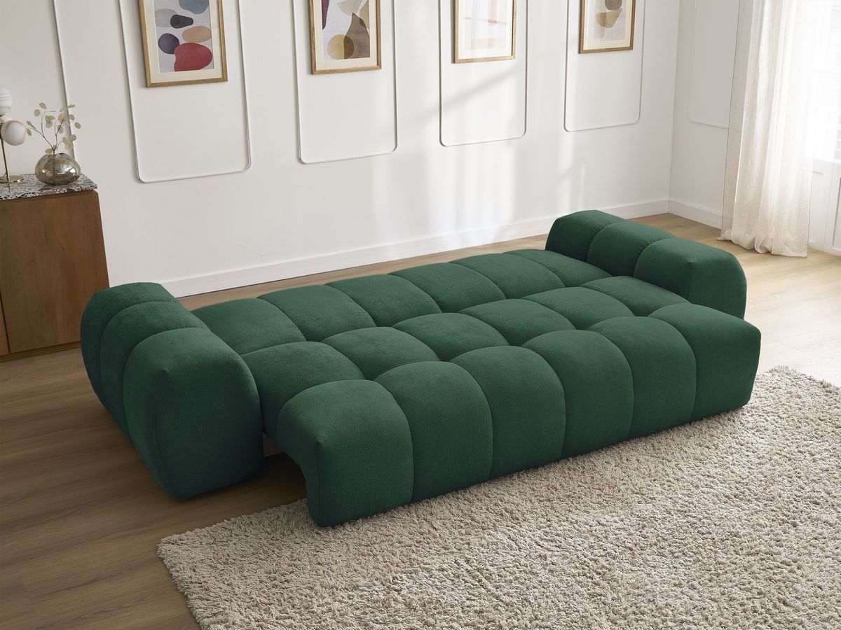 Canapé droit convertible coffre EVEREST tissu texturé