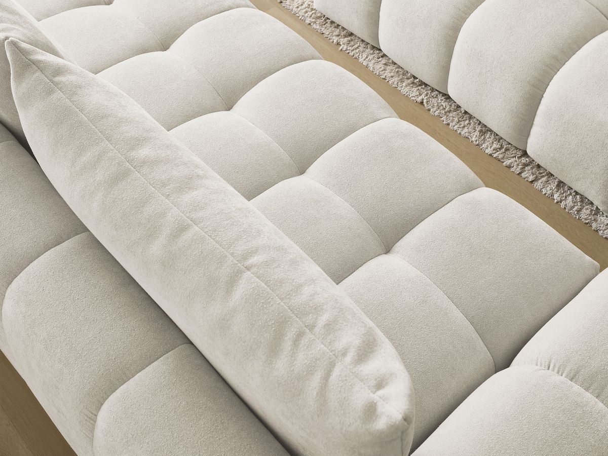 Canapé droit convertible coffre EVEREST tissu texturé avec pouf