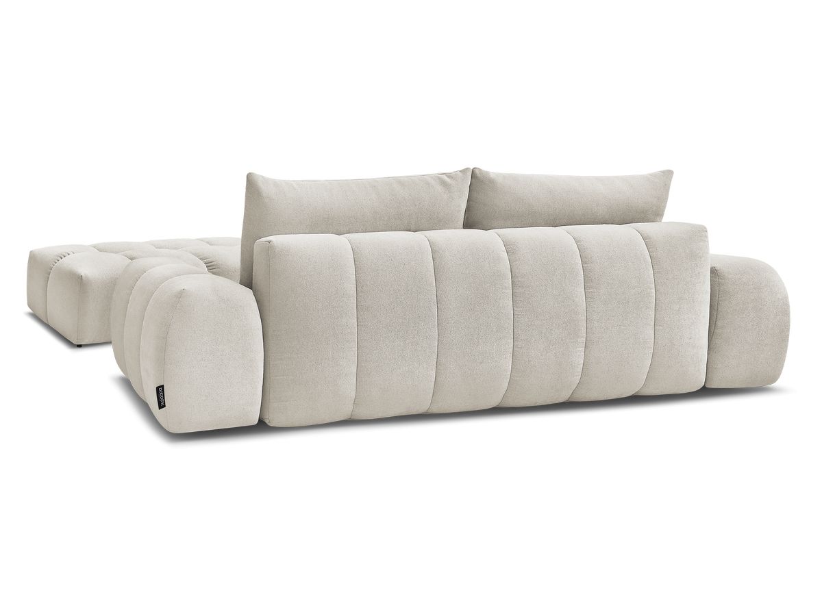 Canapé droit convertible coffre EVEREST tissu texturé avec pouf