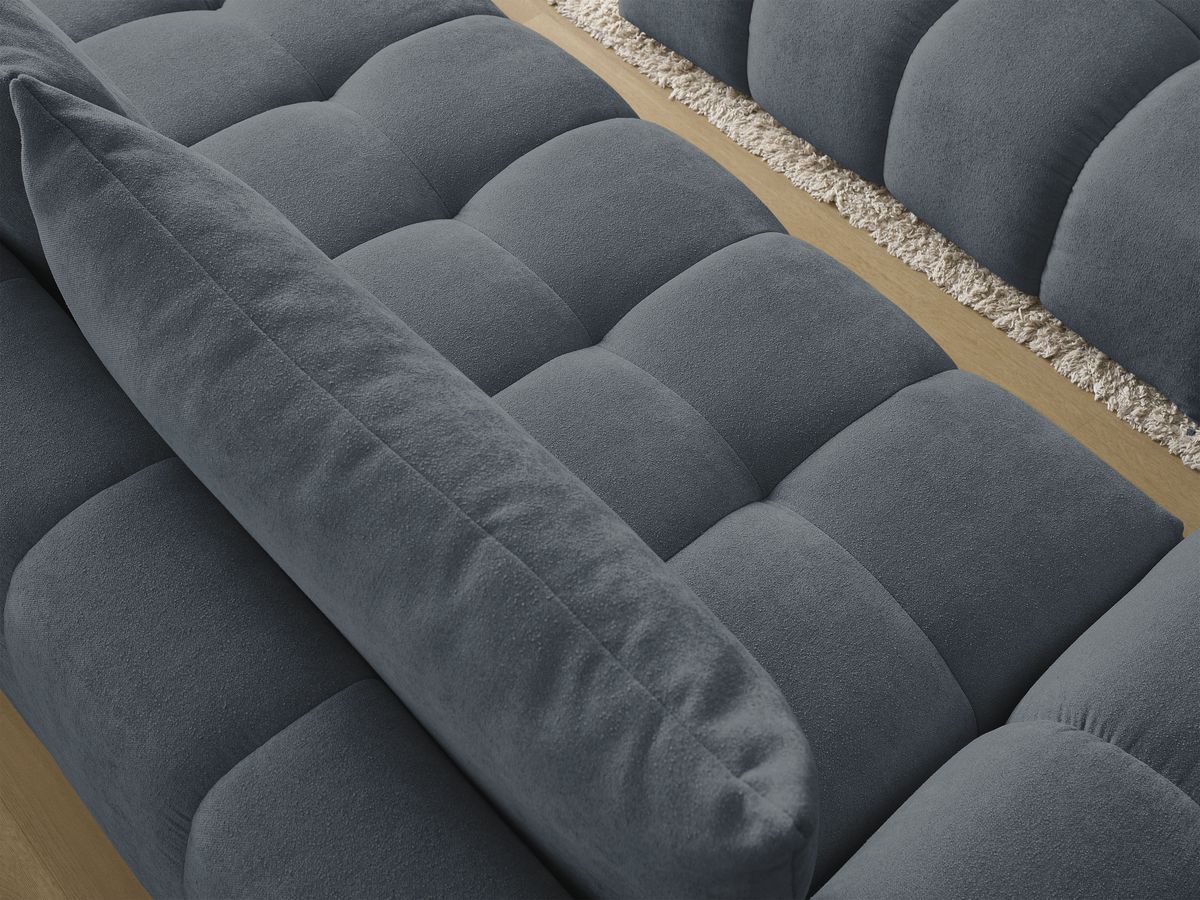 Canapé droit convertible coffre EVEREST tissu texturé avec pouf