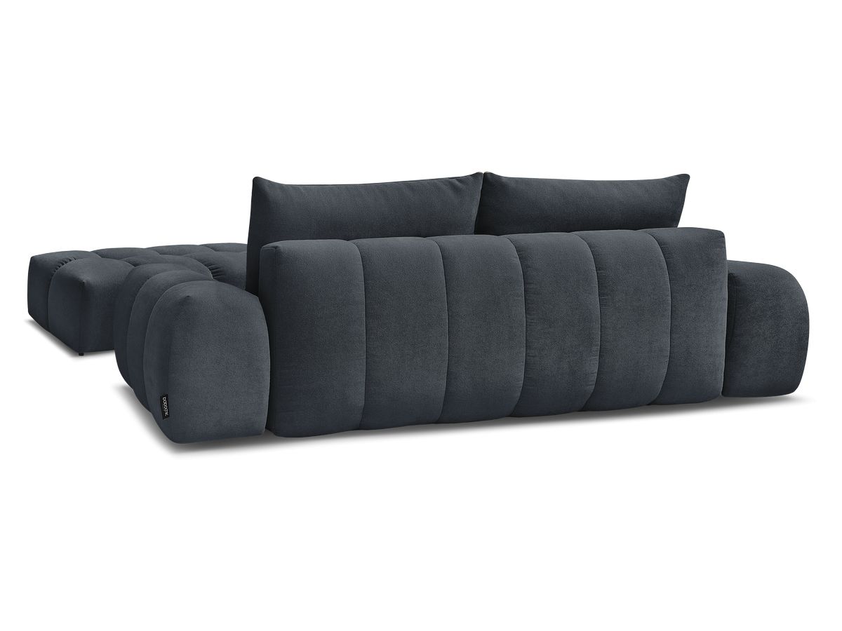Canapé droit convertible coffre EVEREST tissu texturé avec pouf