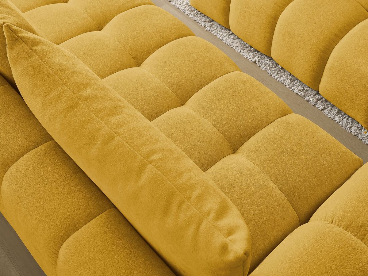 Canapé droit convertible coffre EVEREST tissu texturé avec pouf