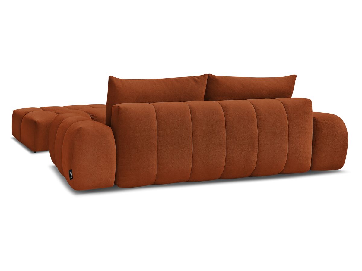 Canapé droit convertible coffre EVEREST tissu texturé avec pouf