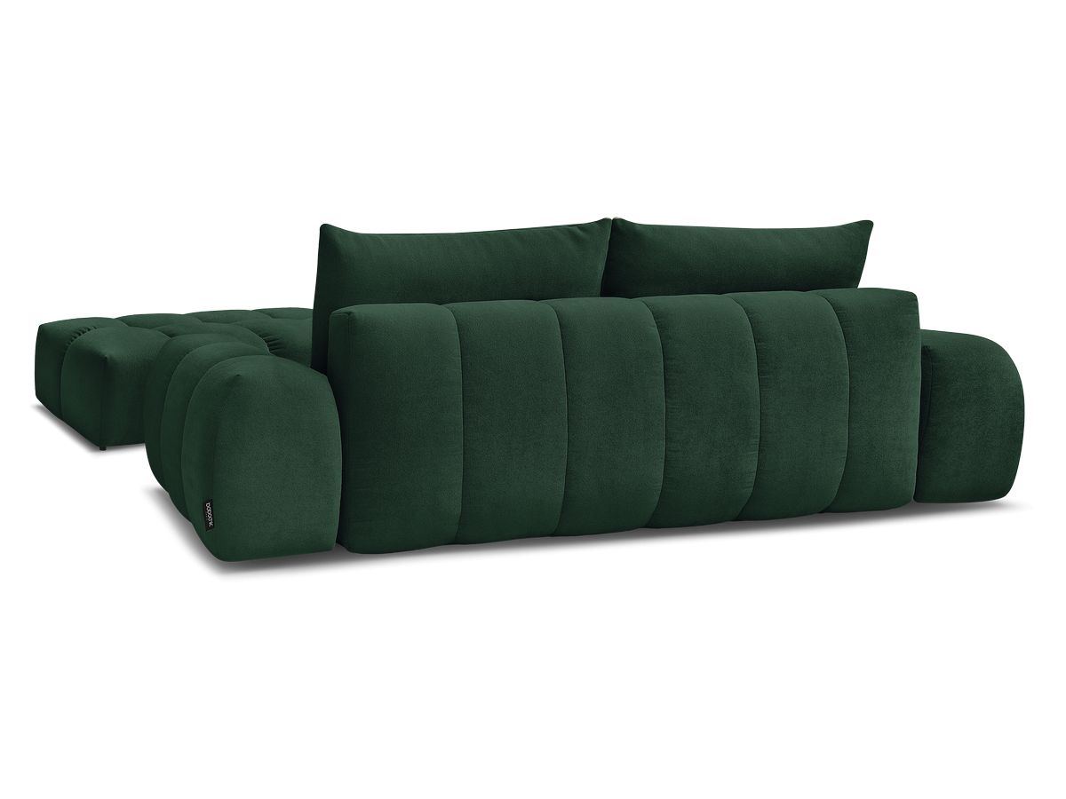 Canapé droit convertible coffre EVEREST tissu texturé avec pouf