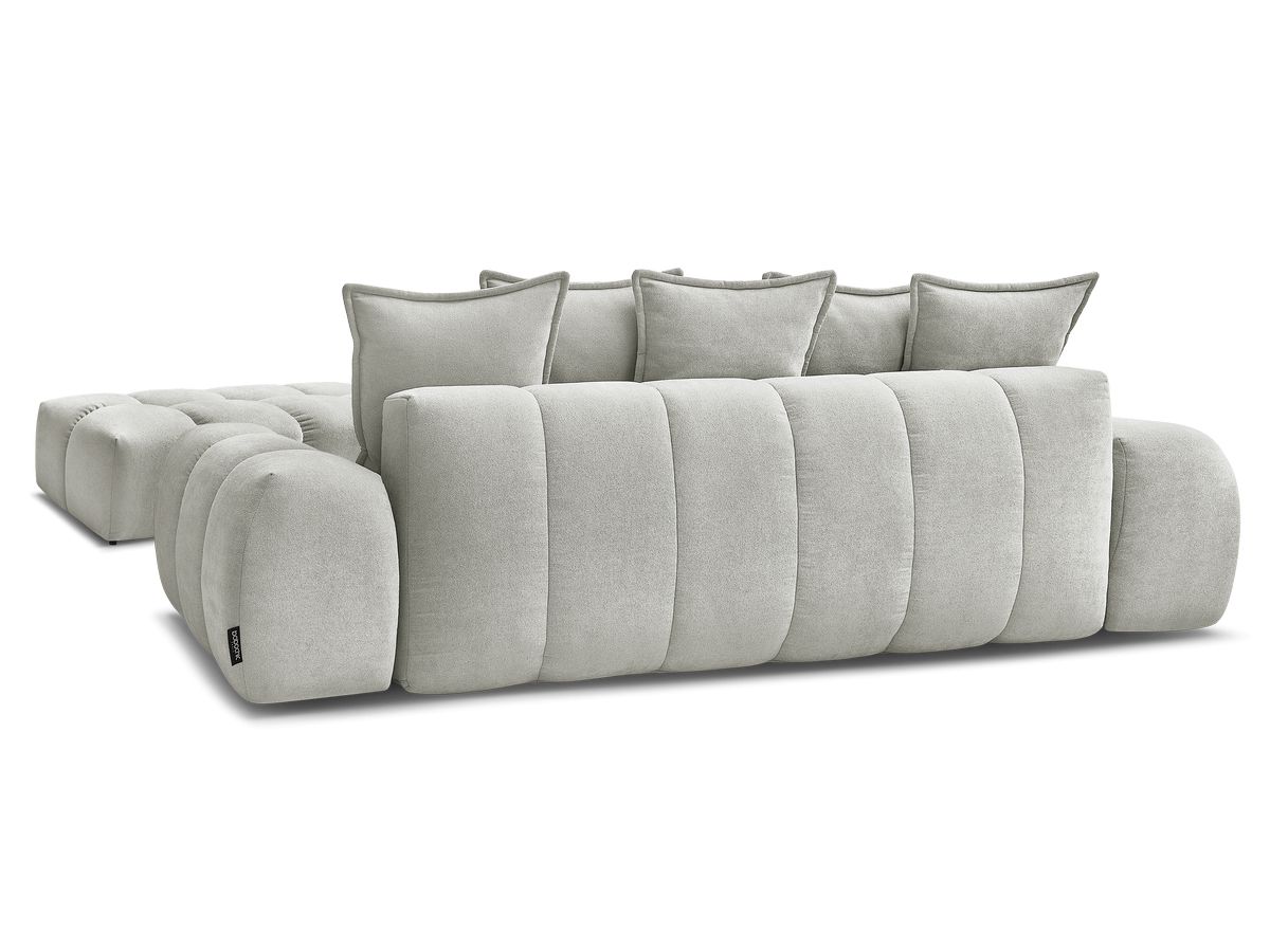 Canapé droit convertible coffre EVEREST tissu texturé avec pouf