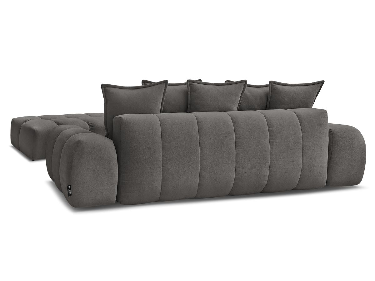 Canapé droit convertible coffre EVEREST tissu texturé avec pouf