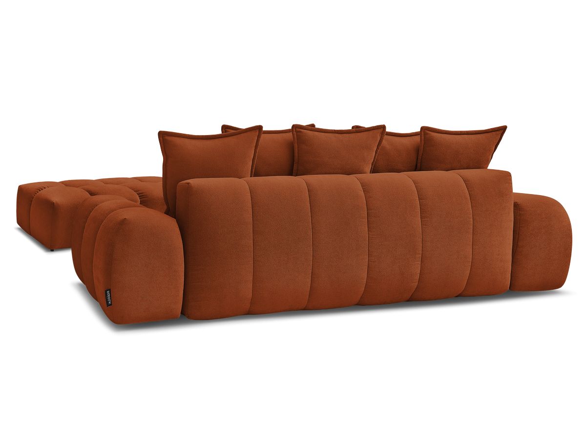 Canapé droit convertible coffre EVEREST tissu texturé avec pouf