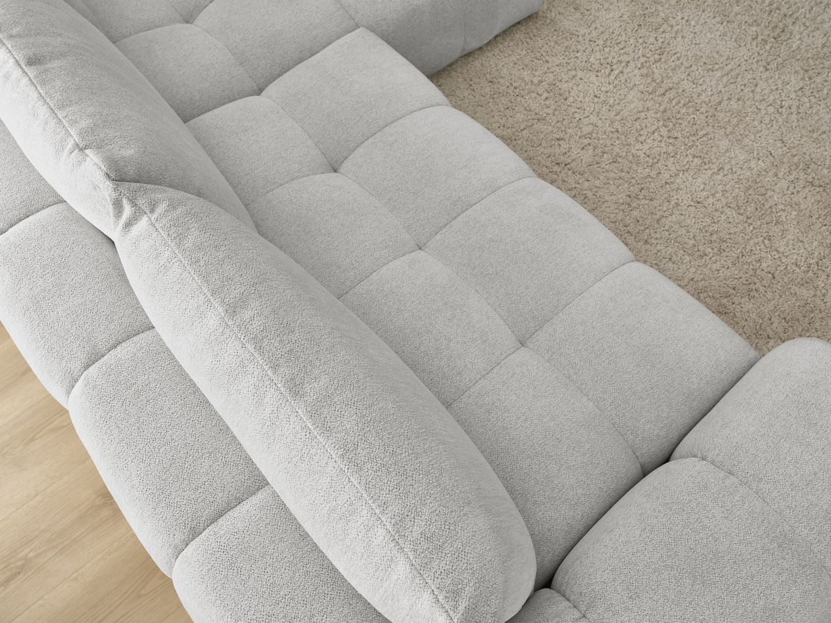 Canapé d'angle convertible coffre EVEREST tissu chiné