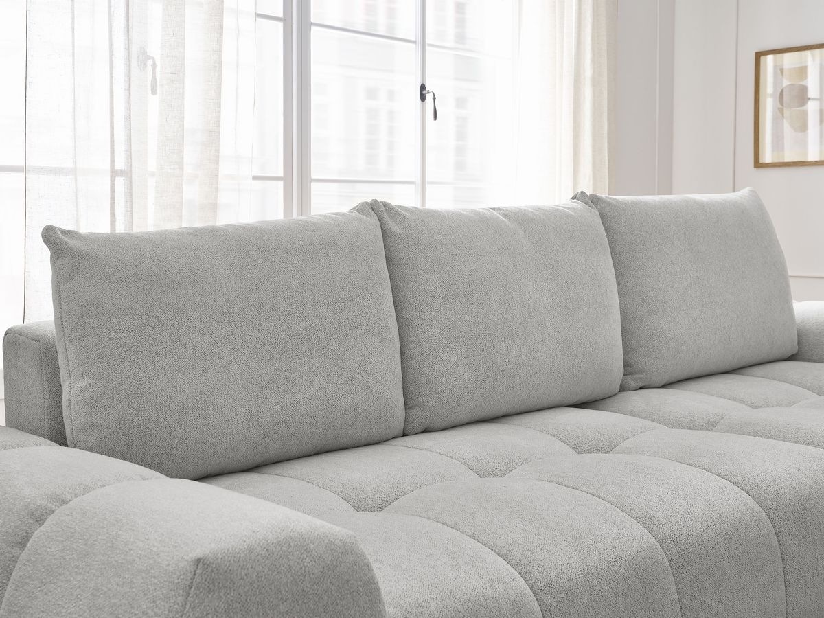 Canapé d'angle convertible coffre EVEREST tissu chiné
