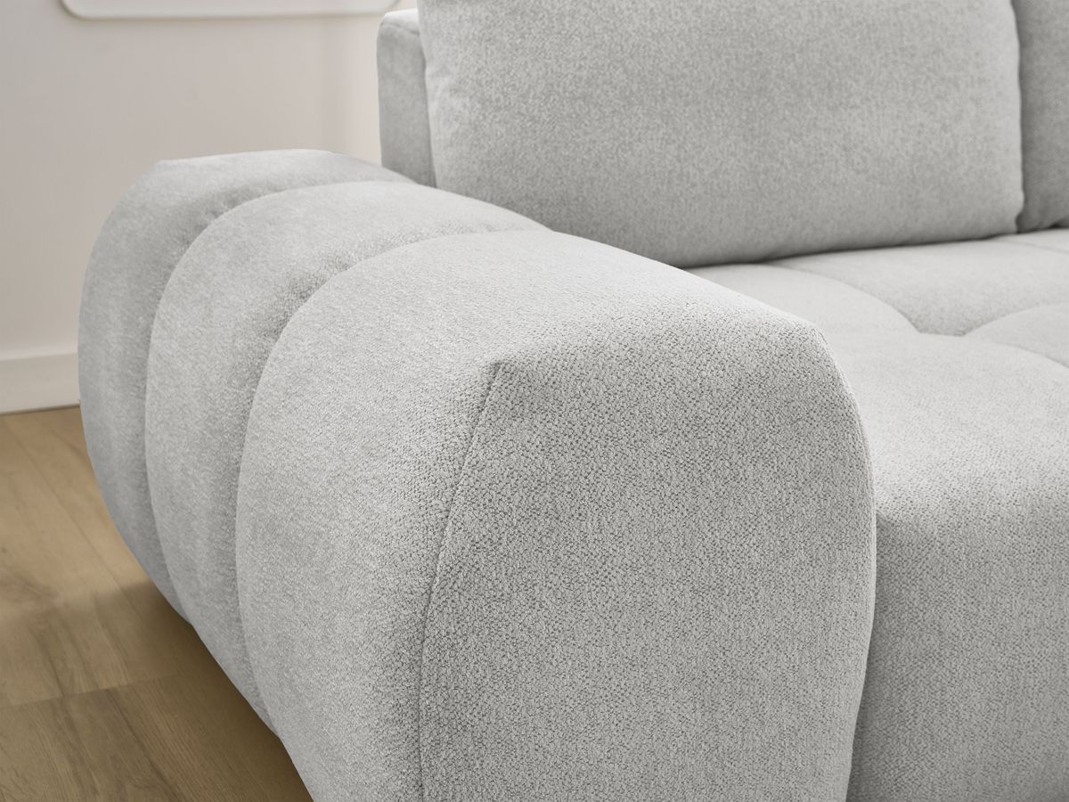 Canapé d'angle convertible coffre EVEREST tissu chiné
