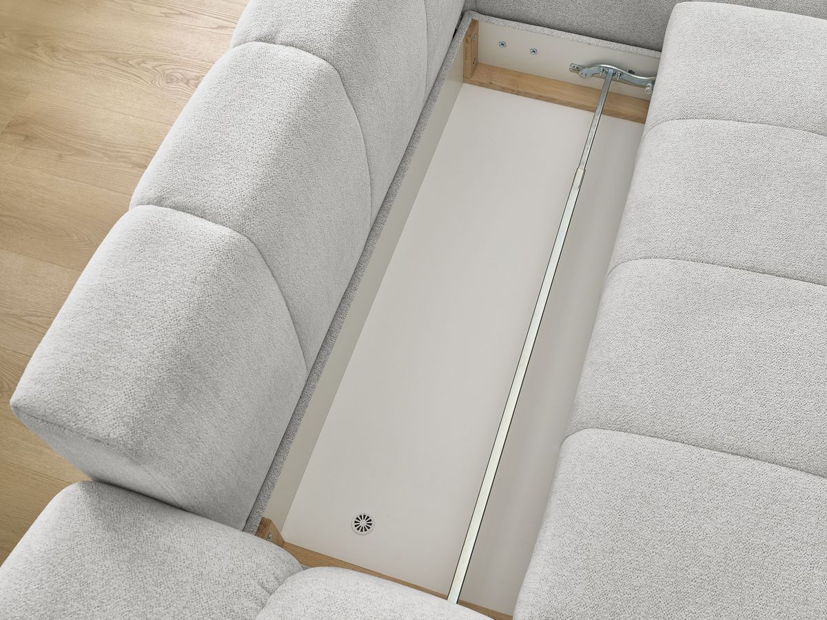 Canapé d'angle convertible coffre EVEREST tissu chiné