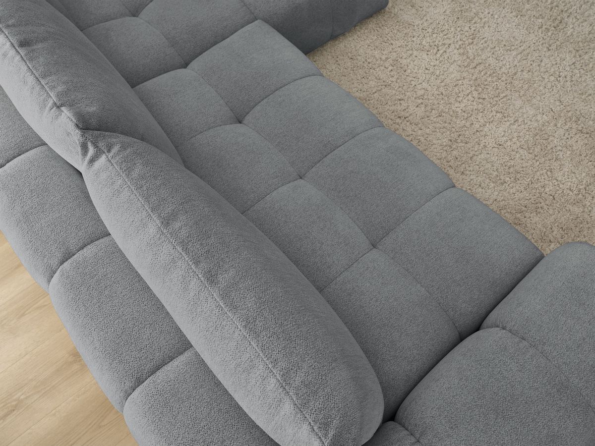 Canapé d'angle convertible coffre EVEREST tissu chiné