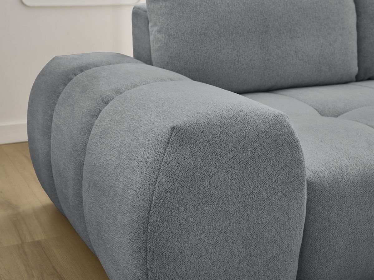Canapé d'angle convertible coffre EVEREST tissu chiné