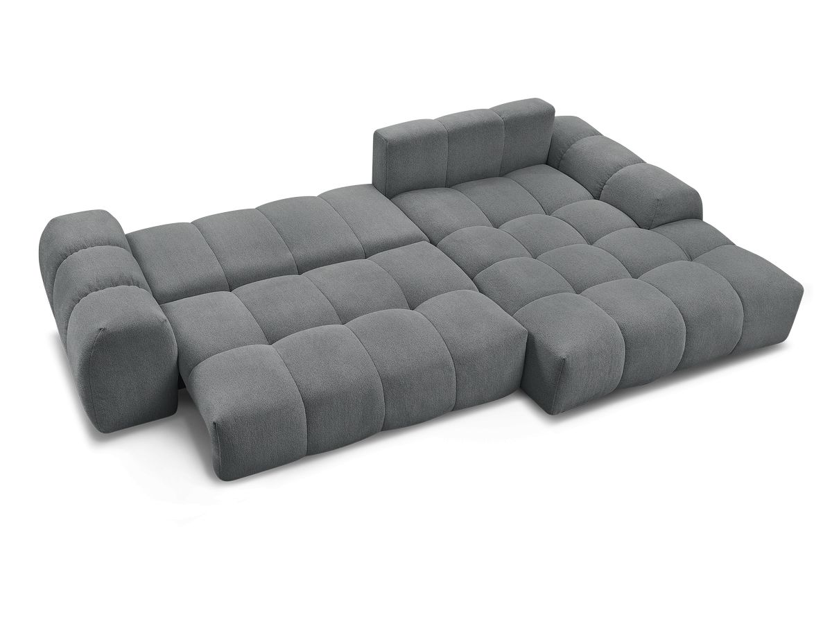 Canapé d'angle convertible coffre EVEREST tissu chiné