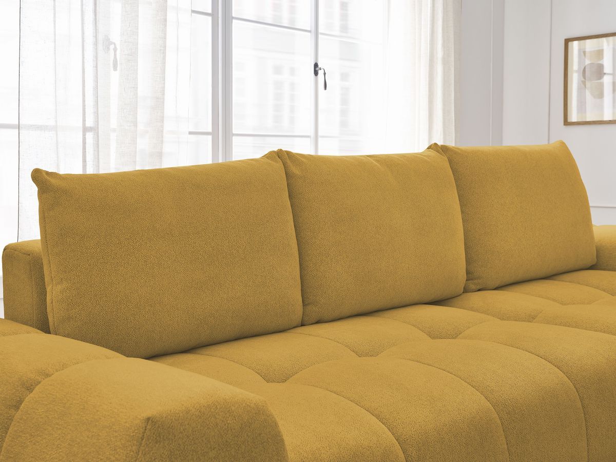 Canapé d'angle convertible coffre EVEREST tissu chiné