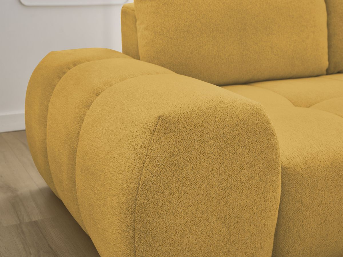 Canapé d'angle convertible coffre EVEREST tissu chiné