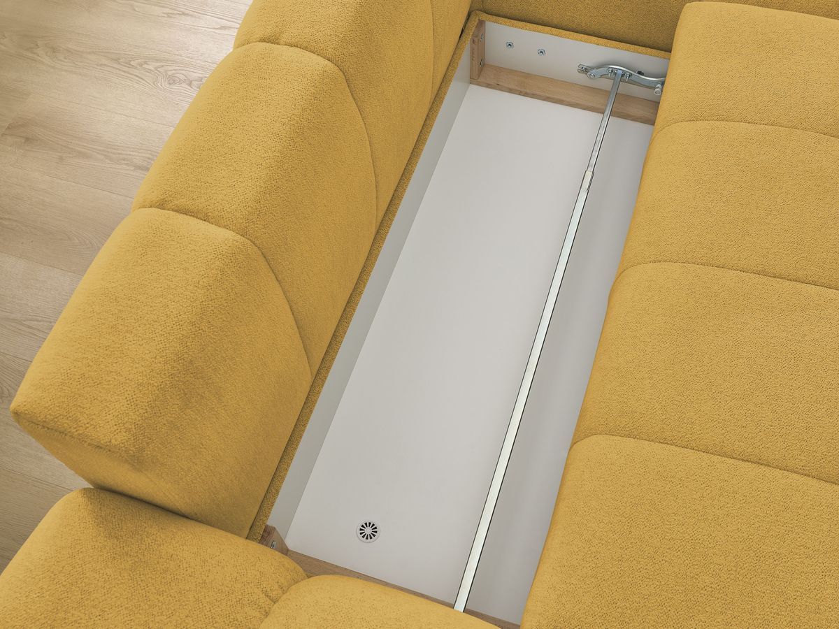 Canapé d'angle convertible coffre EVEREST tissu chiné