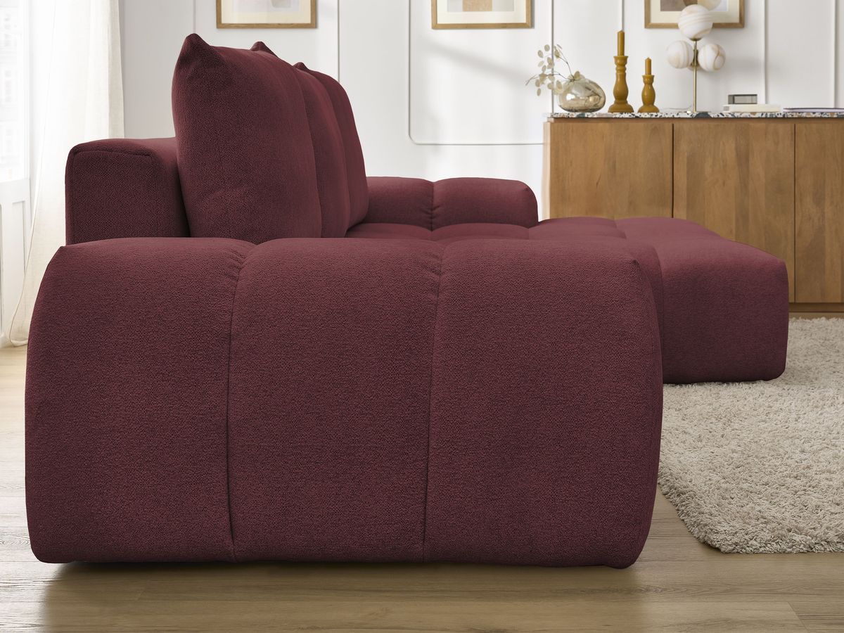 Canapé d'angle convertible coffre EVEREST tissu chiné