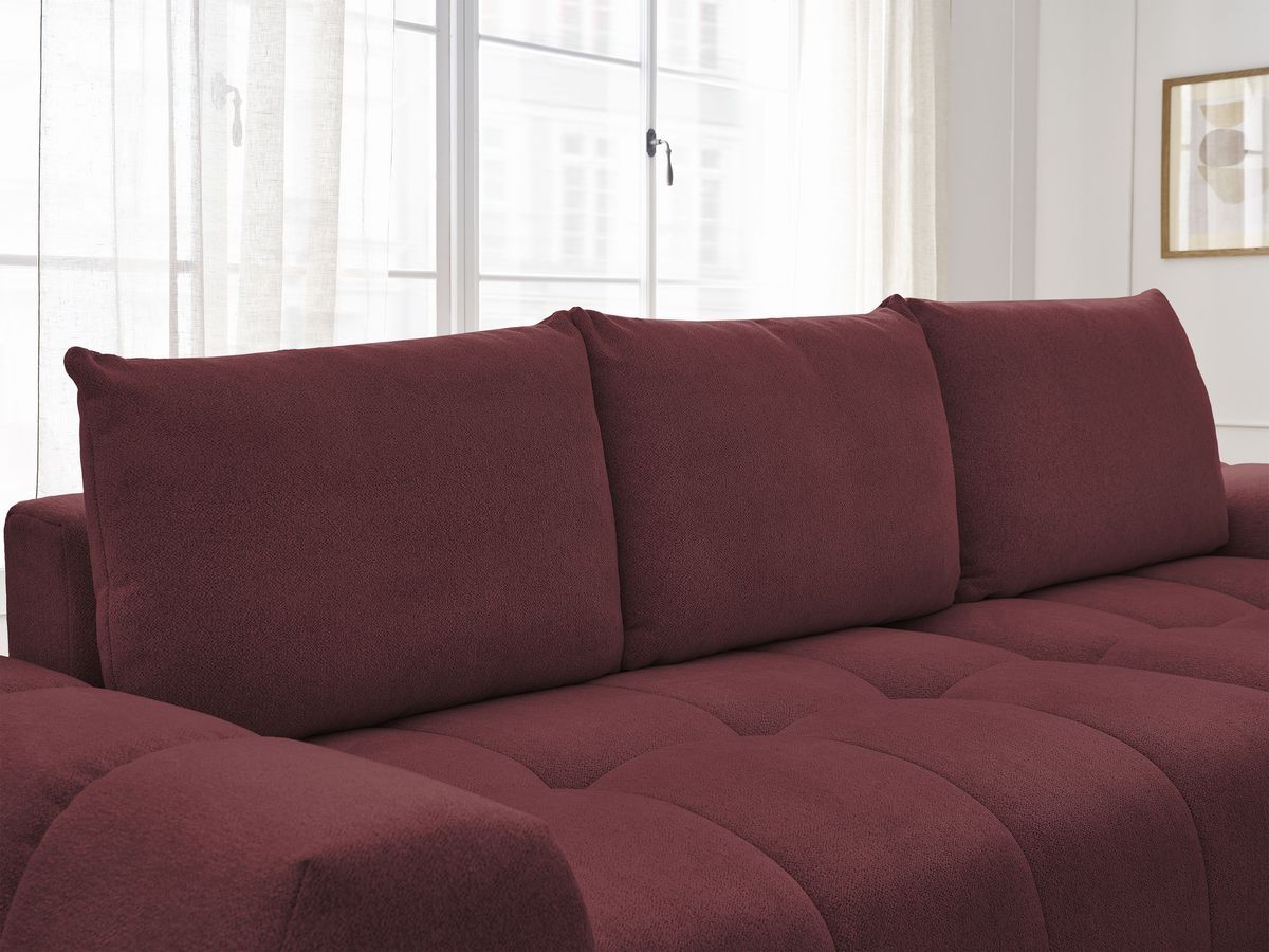 Canapé d'angle convertible coffre EVEREST tissu chiné