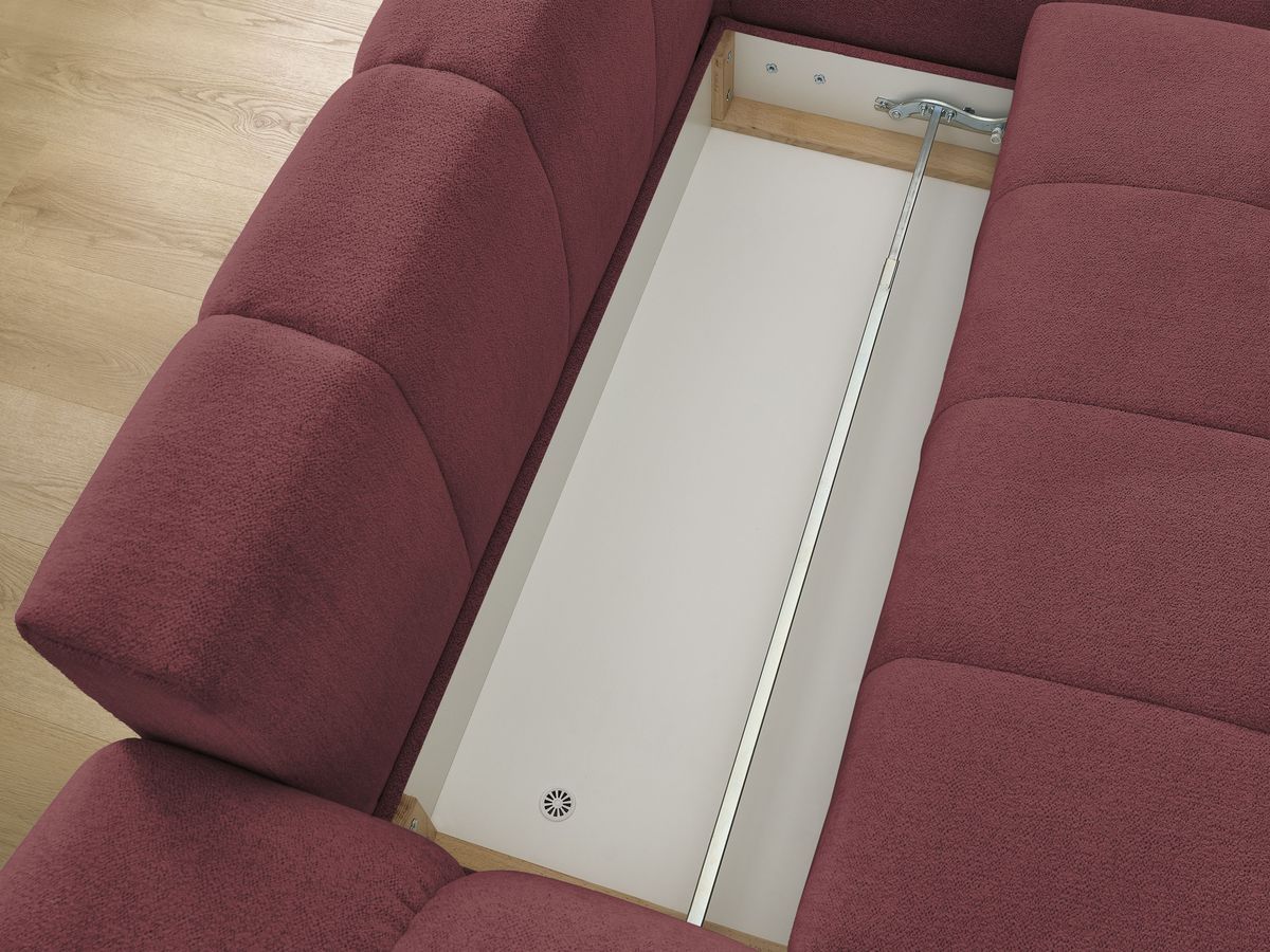 Canapé d'angle convertible coffre EVEREST tissu chiné