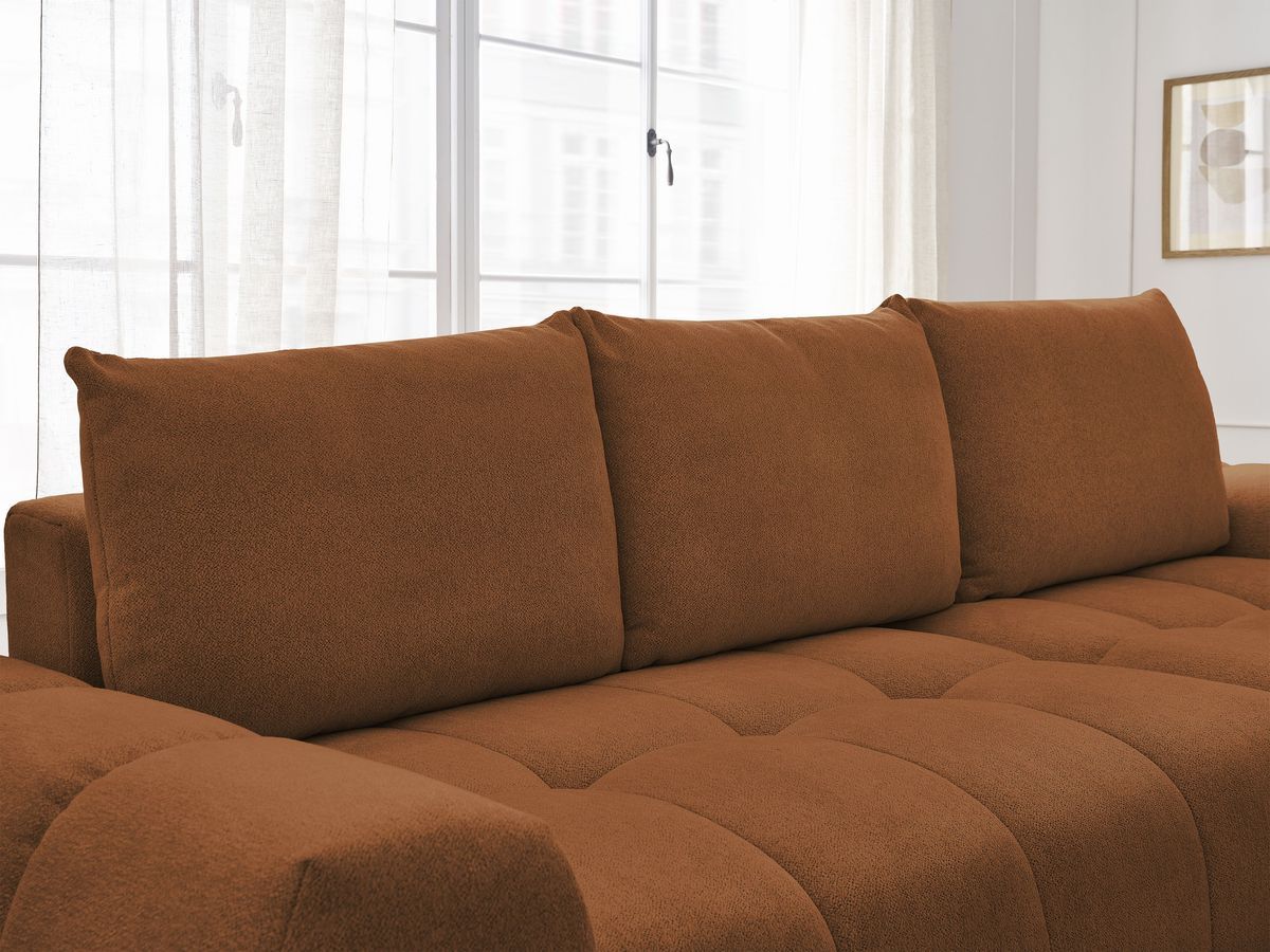 Canapé d'angle convertible coffre EVEREST tissu chiné