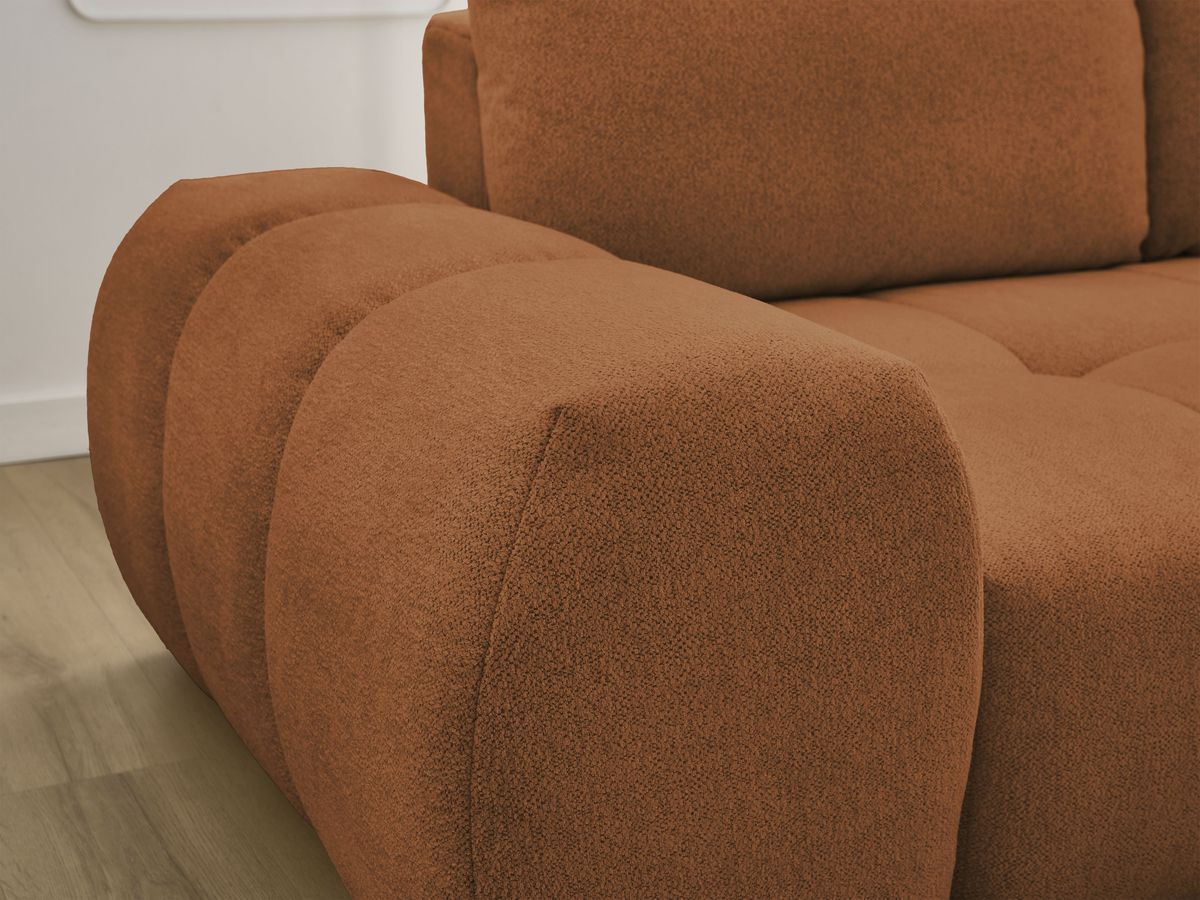 Canapé d'angle convertible coffre EVEREST tissu chiné