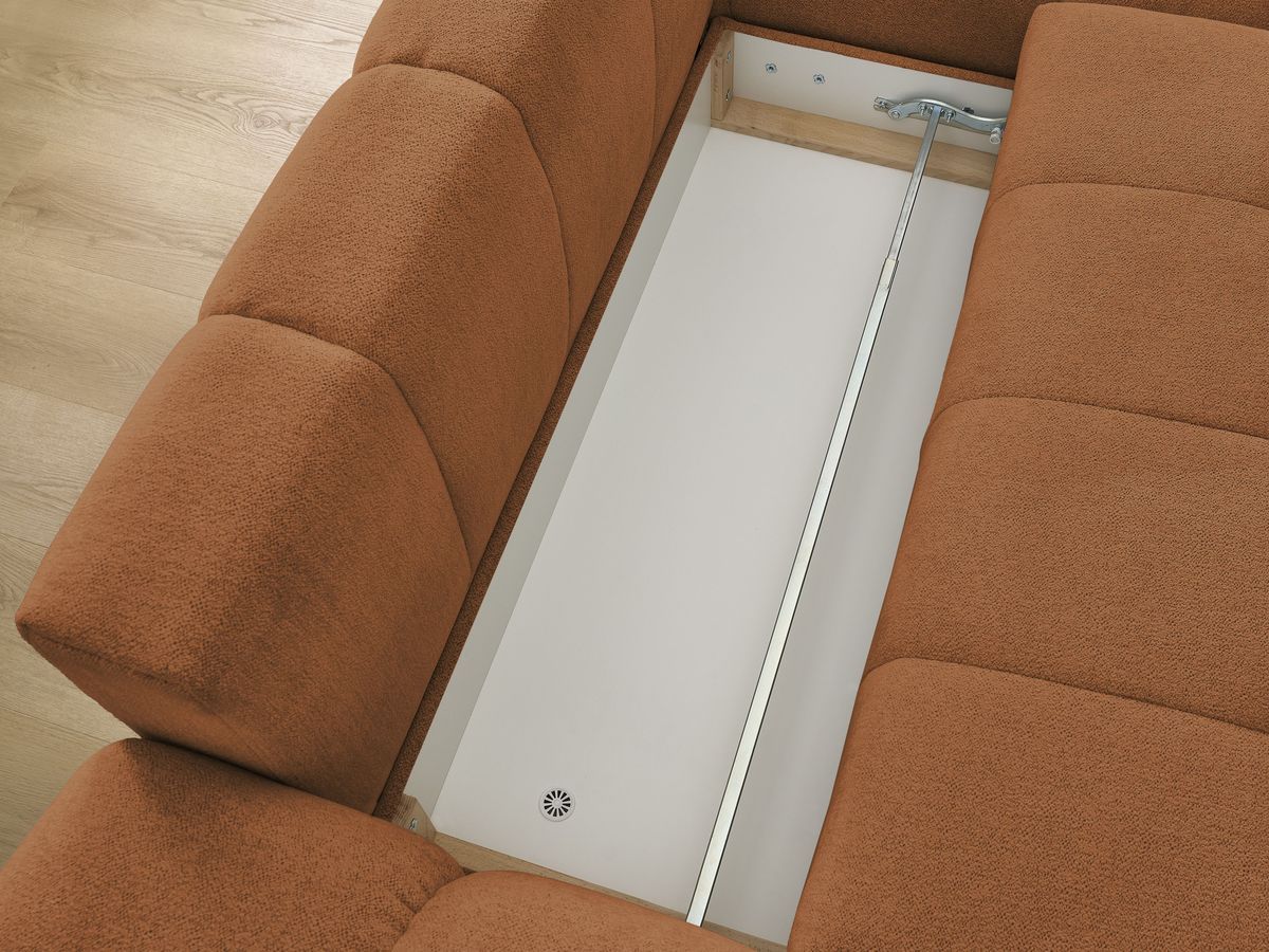Canapé d'angle convertible coffre EVEREST tissu chiné