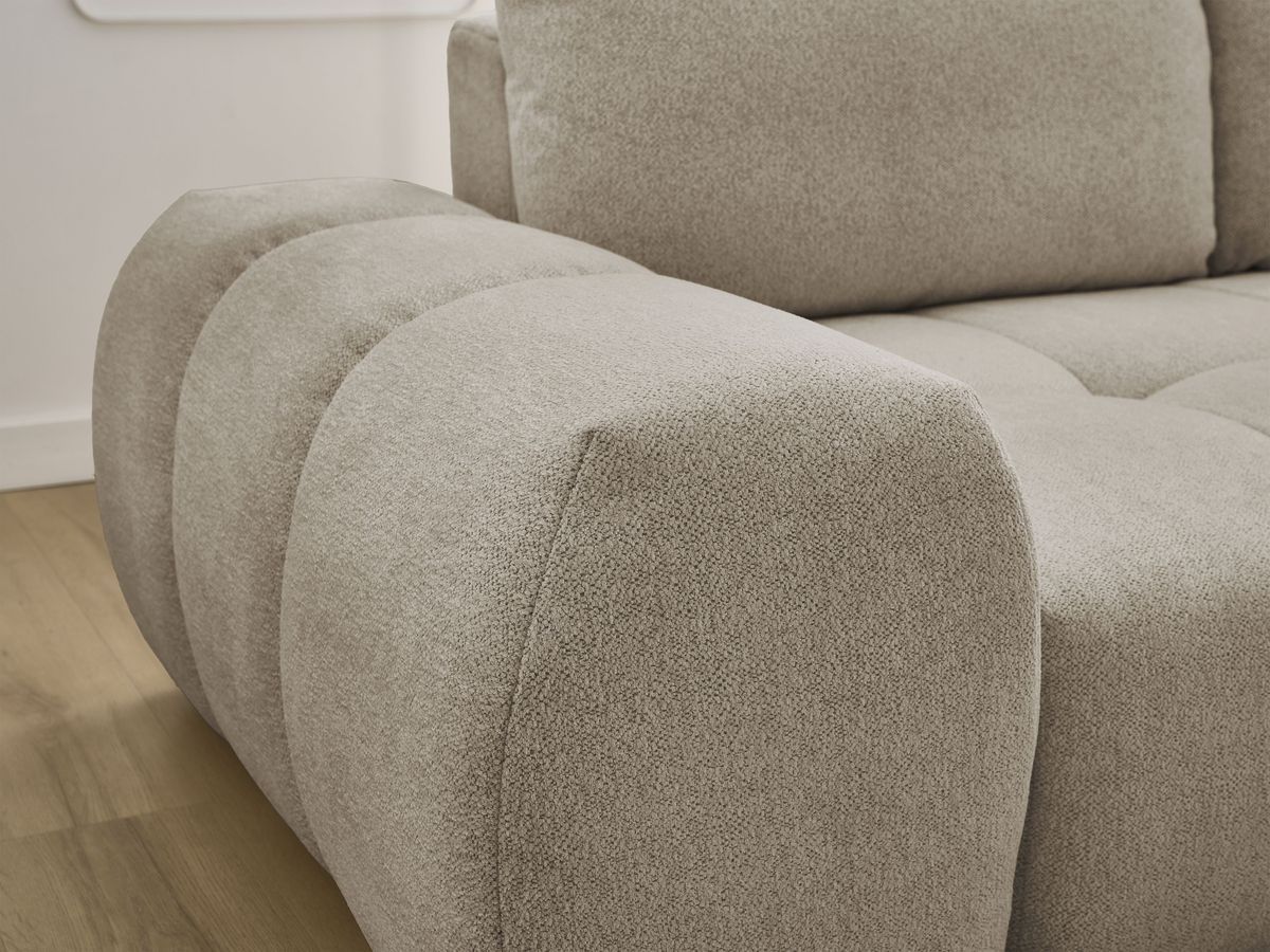 Canapé d'angle convertible coffre EVEREST tissu chiné