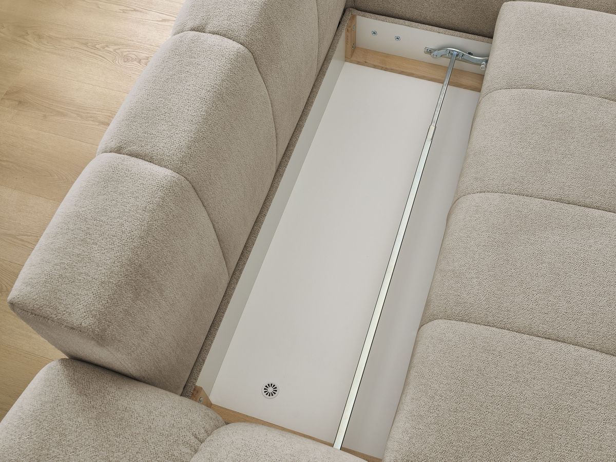Canapé d'angle convertible coffre EVEREST tissu chiné