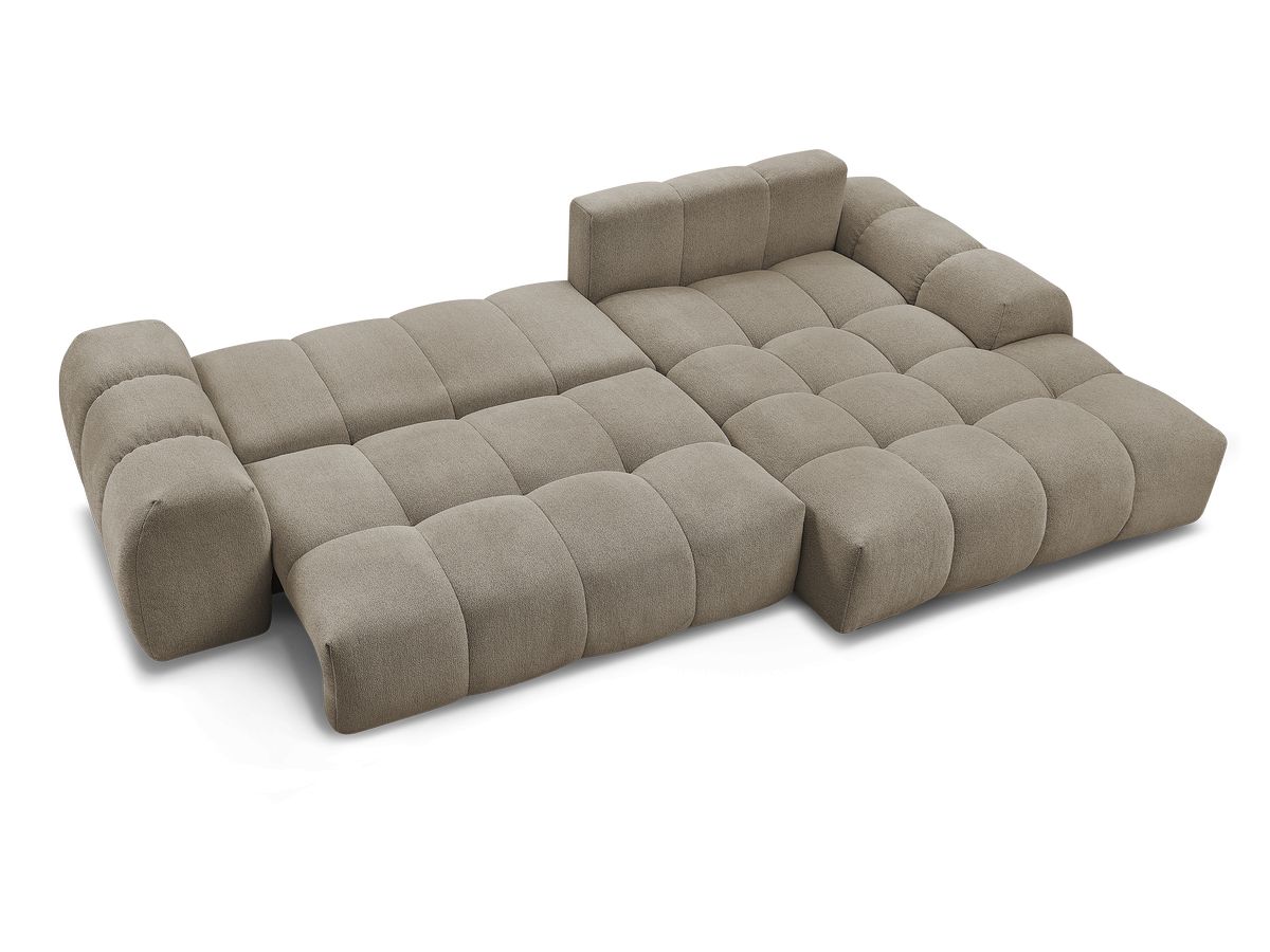 Canapé d'angle convertible coffre EVEREST tissu chiné