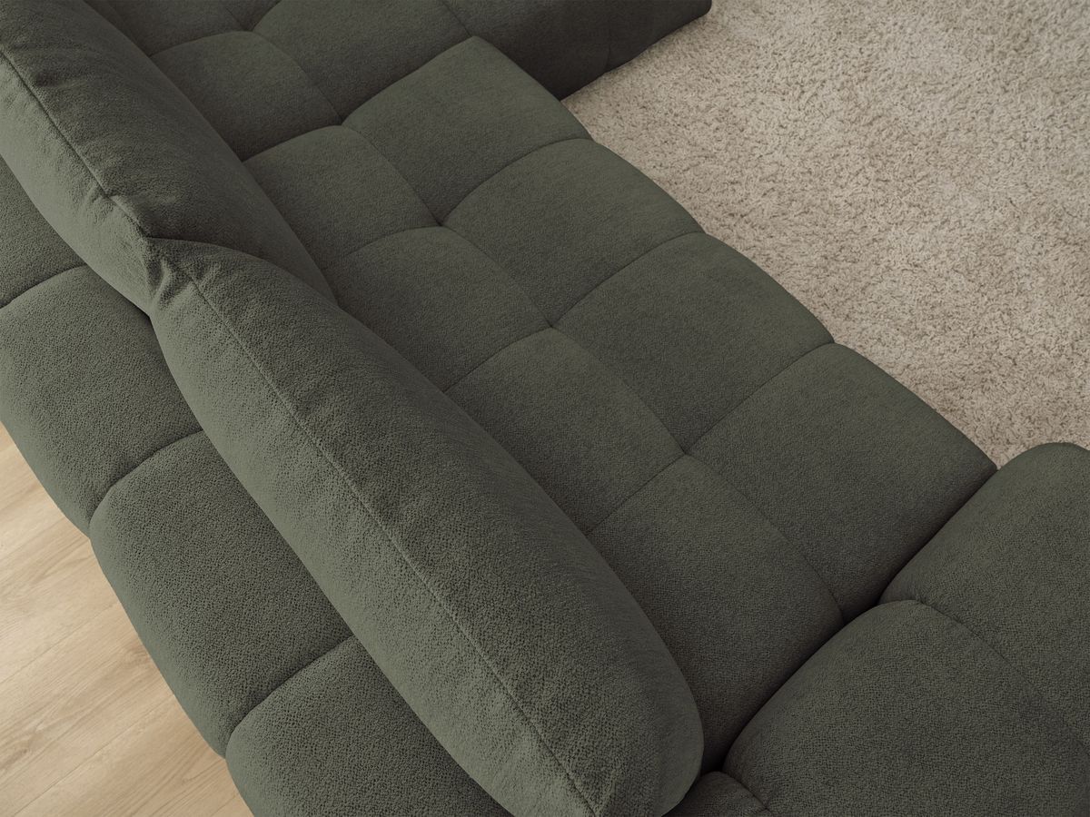 Canapé d'angle convertible coffre EVEREST tissu chiné