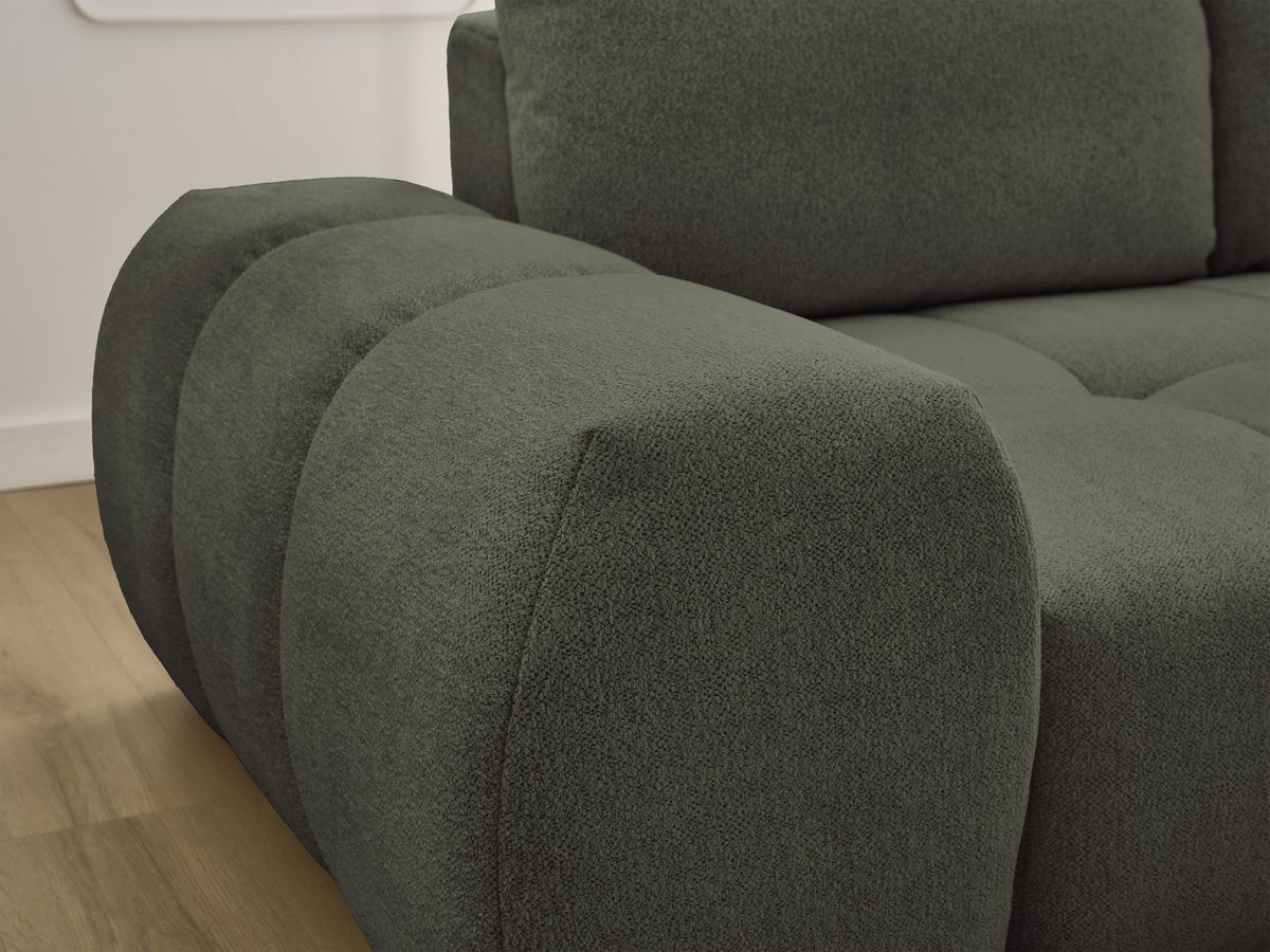 Canapé d'angle convertible coffre EVEREST tissu chiné