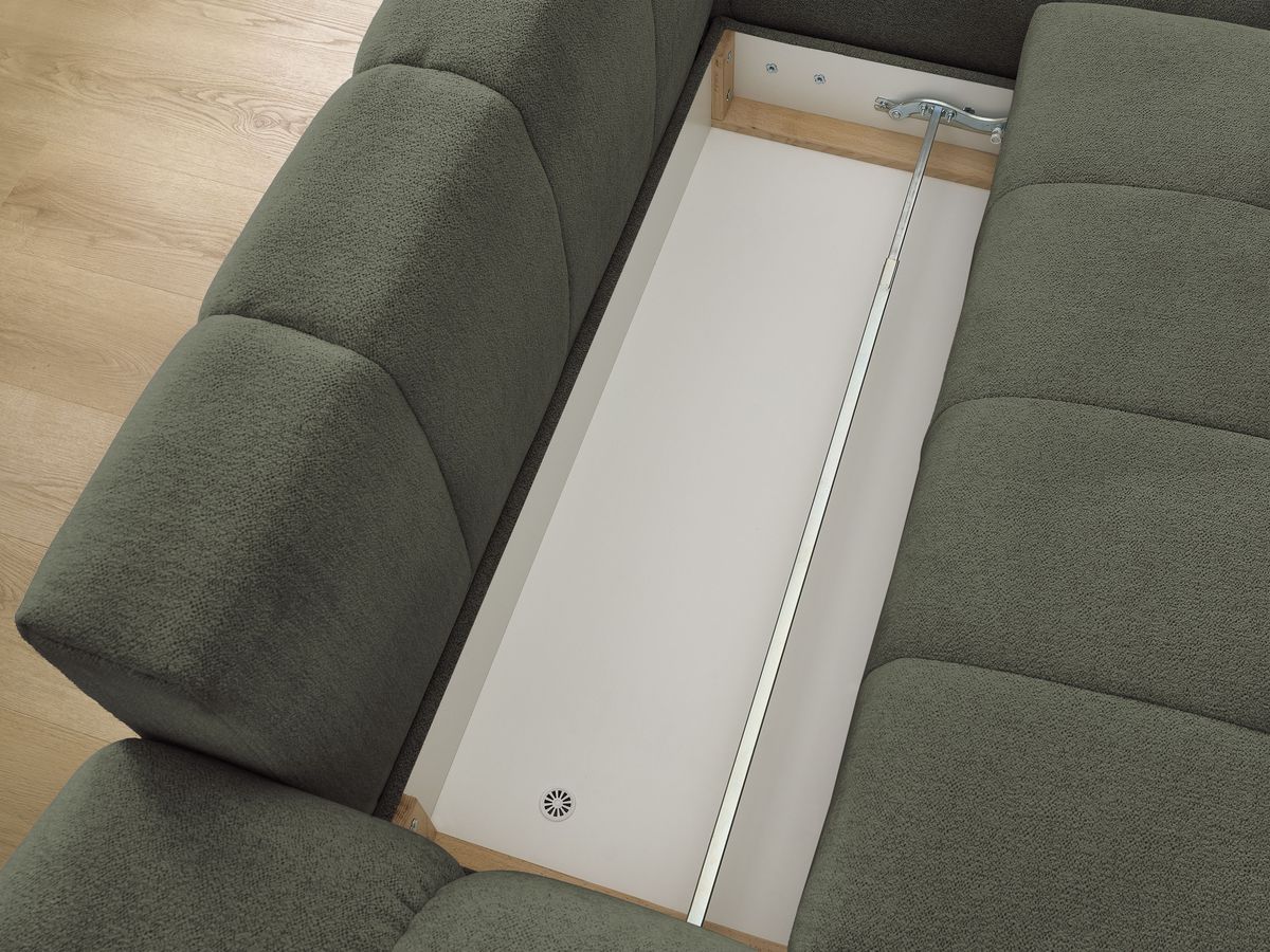 Canapé d'angle convertible coffre EVEREST tissu chiné