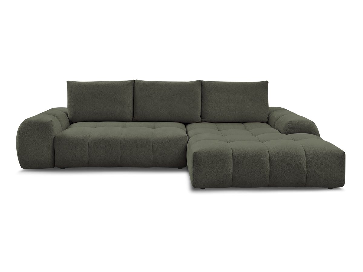Canapé d'angle convertible coffre EVEREST tissu chiné