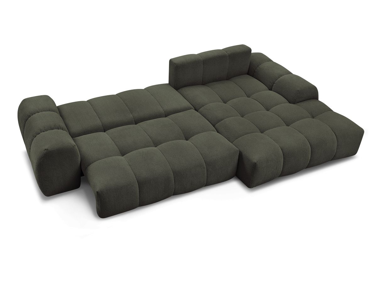 Canapé d'angle convertible coffre EVEREST tissu chiné
