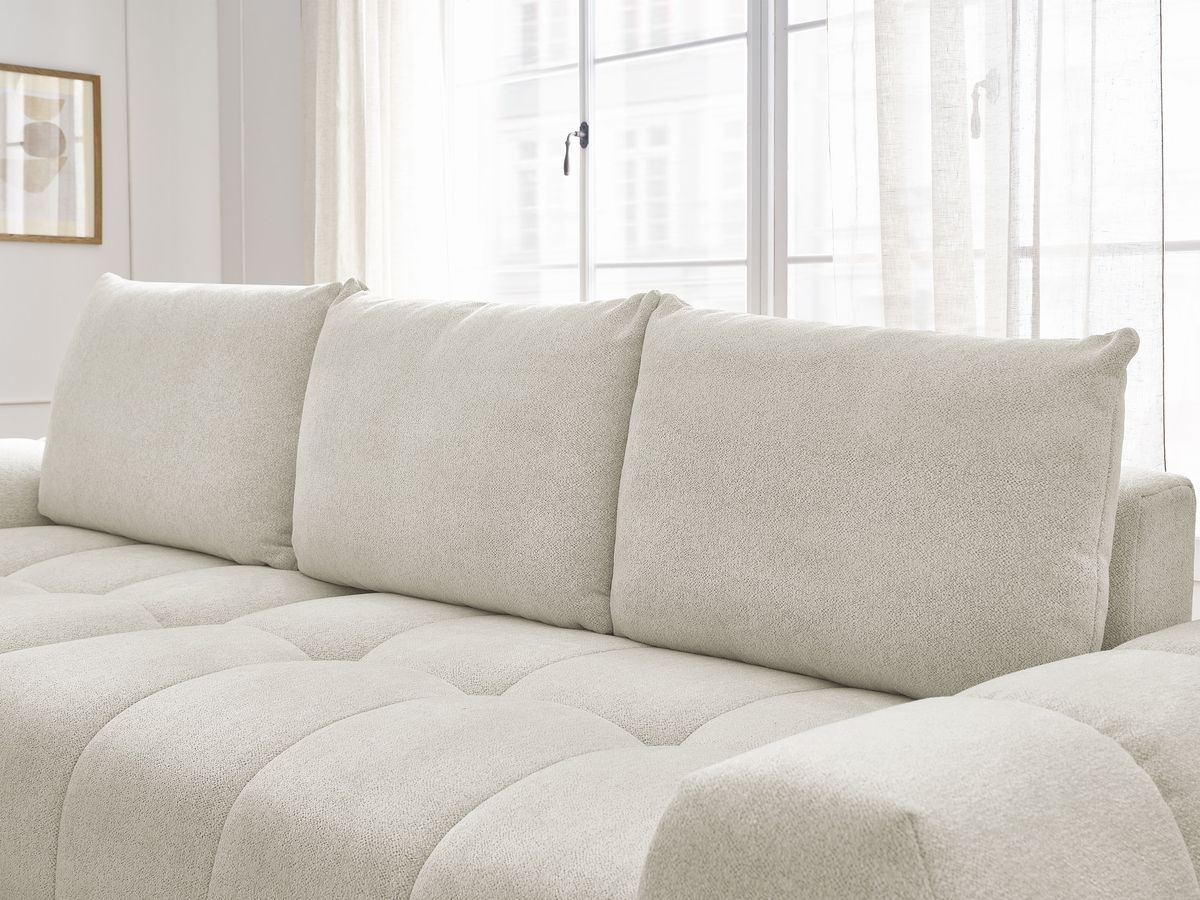 Canapé d'angle convertible coffre EVEREST tissu chiné